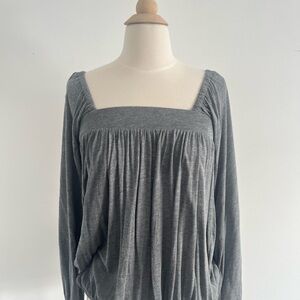 Moda International Charcoal gray Long Sleeve Blouse - size Medium